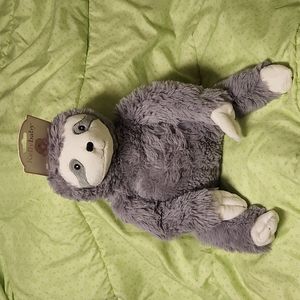 Kelly Baby grey sloth plush with rattle